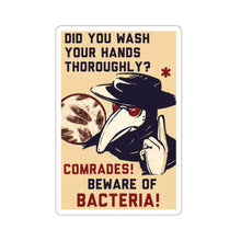Load image into Gallery viewer, Plague Doctor Soviet Propaganda: Wash Your Hands! (Translated) - Sticker