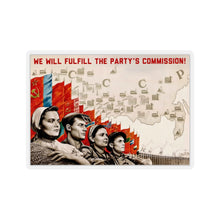 Load image into Gallery viewer, 5 Year Plan Soviet Propaganda: Flag & Map feature (Translated) - Sticker