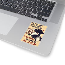 Load image into Gallery viewer, Plague Doctor Soviet Propaganda: Wash Your Hands! (Translated) - Sticker