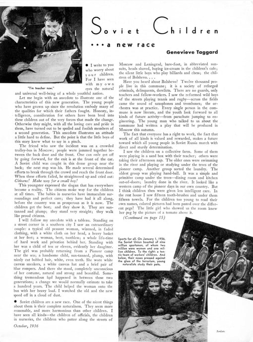 Soviet Children ... A new race - Genevieve Taggard 1936