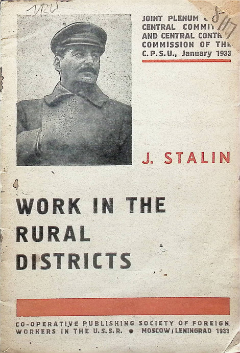 Work In The Rural Districts - J. Stalin 1933