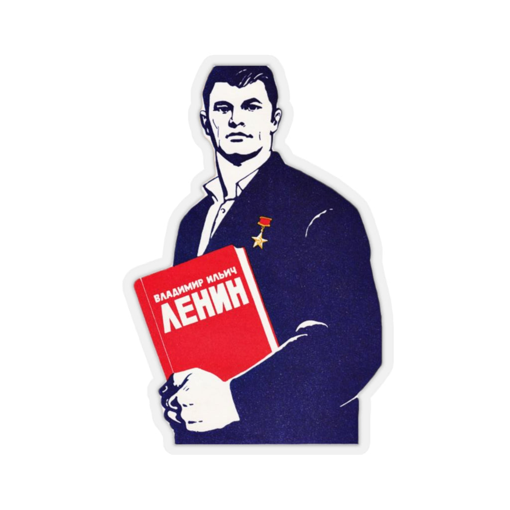 Soviet Men Read Lenin - Sticker