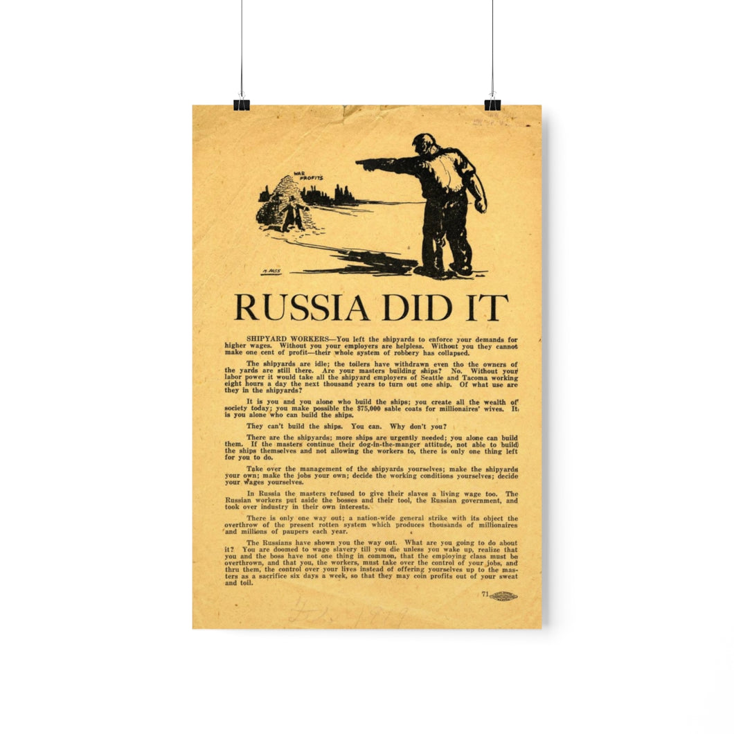 Russia Did It leaflet, February 1919