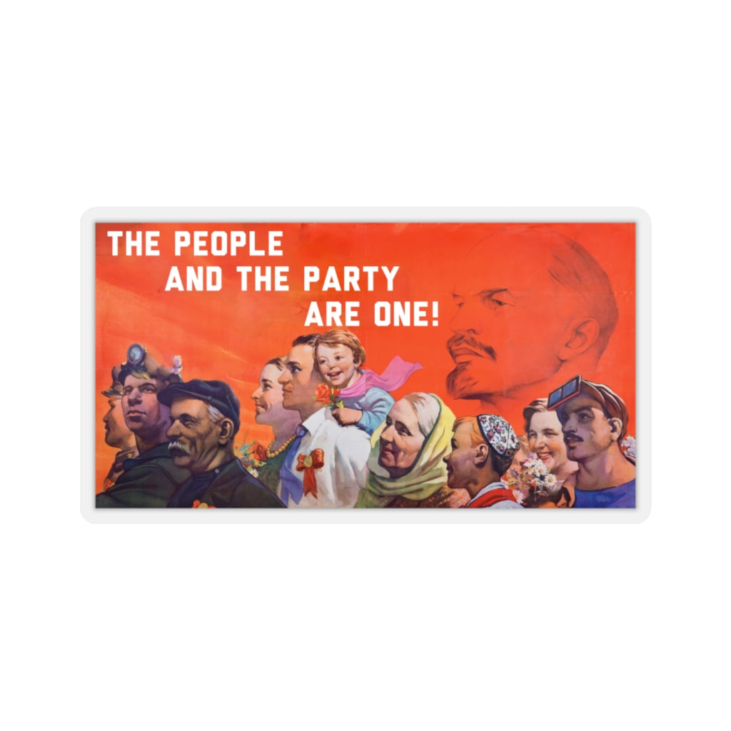 People & Party Soviet Propaganda: Lenin and the People (Translated) - Sticker